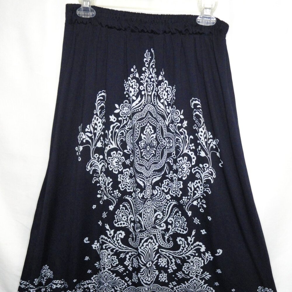 3 for $10 Maxi Skirt Navy Blue White Bohemian Design No Size Tag See Dimensions